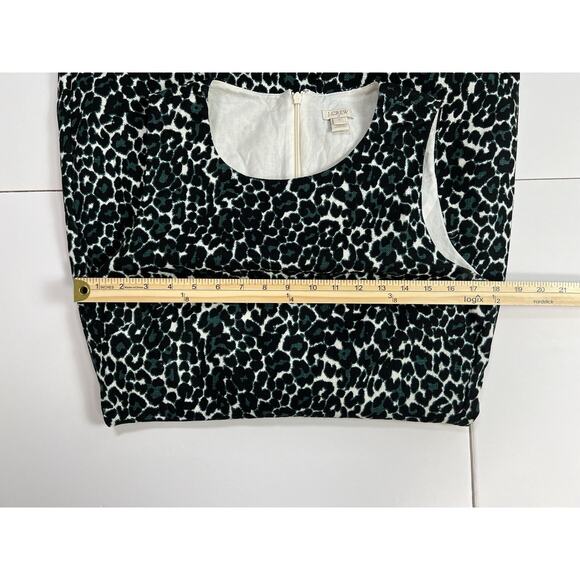 J.Crew Womens Teal Leopard Shift Dress Sz M 10 Leopard Corpcore Business Classic - Picture 7 of 8